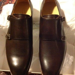 Curatore Men's Gallo Dark Brown Leather Monk Strap Dress Shoes - 11 - New in Box